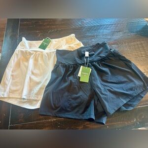 HALARA Black and White Shorts - high waisted- 5” inseam